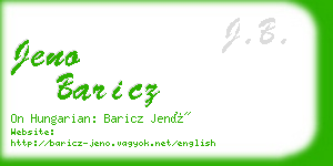 jeno baricz business card